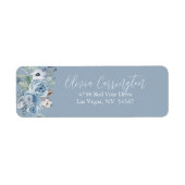 Licht blauw en witte Floral Etiket (Voorkant)