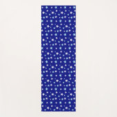 Licht blauw en witte sterren op Navy Blue Yogamat (Voorkant)