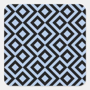 Licht blauw en zwart vierkante sticker