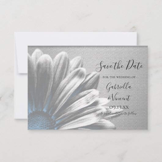 Licht Blauw Floral Hoogtepunten Bieden de Datum sp Save The Date (Voorkant)