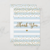 Licht blauw Glitter Boy Baby shower Sprinkle T Bedankkaart (Voorkant / Achterkant)