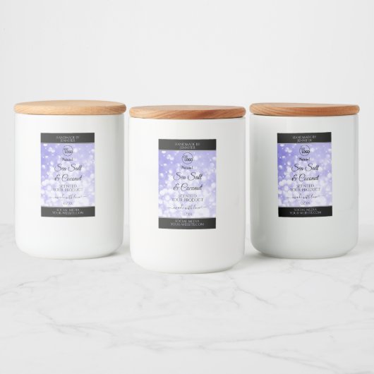 Licht blauw Glitter Product Packaging-Logo Voedselcontainer Etiket (Flessen)