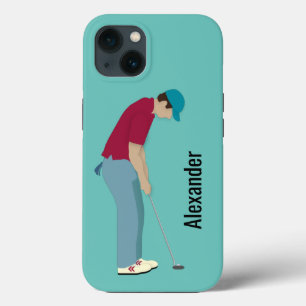 Licht blauw Golfend, gerespecteerd Hoesje-Mate iPh iPhone 13 Hoesje