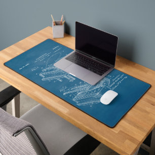 Licht blauw Grand Piano Patent Desktop Mat