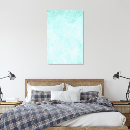 Licht blauw groen Waterverf papier Achtergrond lee Canvas Afdruk (Insitu (Slaapkamer))