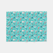 Licht blauw kerstmannetje fleece deken (Voorkant (Horizontaal))