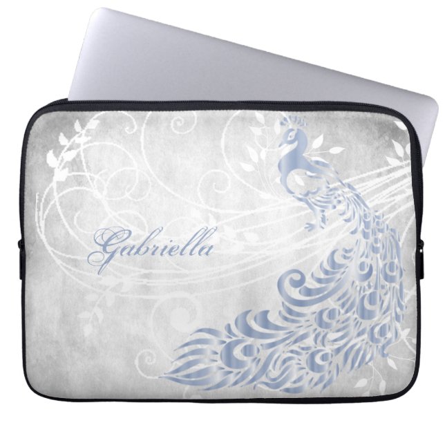 Licht blauw laptophoes op maat laptop sleeve (Voorkant)