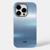 Licht Blauw Metaal Textuur Roestvrij Staal Kijk Case-Mate iPhone Case (Achterkant)