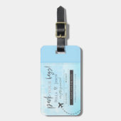 Licht blauw pak je tassen die de datum opslaan bagagelabel (Voorkant verticaal)