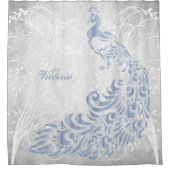 Licht blauw Peacock Persoonlijk Shower Curtain Douchegordijn (Voorkant)