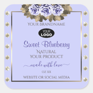 Licht blauw product Etiketten Blauwe Rozen Juwelen