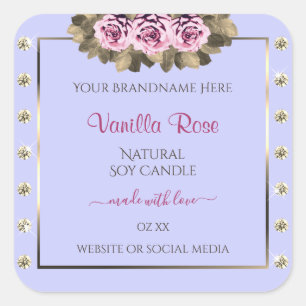 Licht blauw product Etiketten Roze Roses Gold Diam