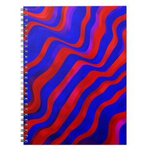 Licht Blauw, Rode textuur met droge lijnen. Verloo Notitieboek