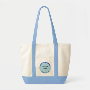 Licht blauw Ronde Kant voor zakelijk merk op gevol Tote Bag