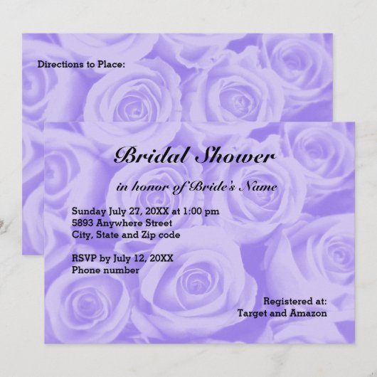 Licht blauw Roos Achtergrond Vrijgezellenfeest Uit Kaart (Voorkant / Achterkant)