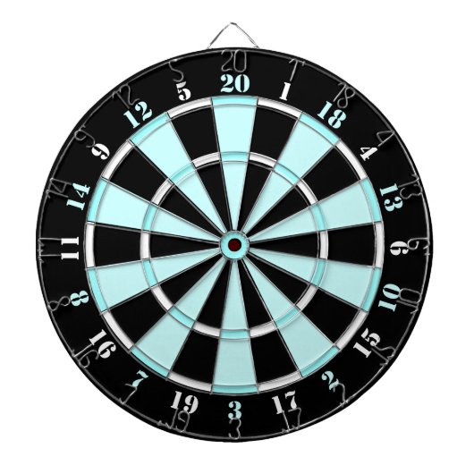 Licht blauw, wit en zwart dartboard dartbord (Voorkant)