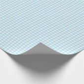 Licht blauw | Wit Gingham inpakpapier (Hoek)