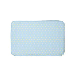 Licht blauw, wit maisachtig bloem patroon badmat