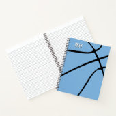 Licht Blauwe Basketball Player Name of Text Custom Notitieboek (Binnen)