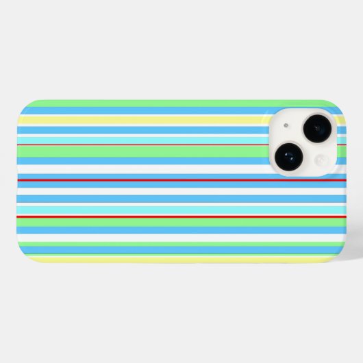 Licht blauwe combinatiestrepen Case-Mate iPhone case (Achterkant (horizontaal))