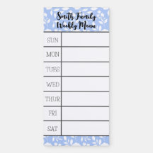 Licht Blauwe Floral Weekly Meekelijke Planning