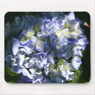 Licht blauwe hydrangeventilator muismat