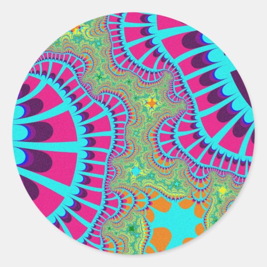 Licht blauwe regenboogherinnering ronde sticker (Voorkant)