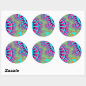 Licht blauwe regenboogherinnering ronde sticker (Vel)