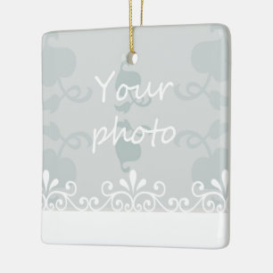 Licht blauwe witzwepen Weduwfoto personaliseren Keramisch Ornament