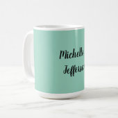 Licht Blauwgroen handschrift Creative Trendy Naam Koffiemok (Voorkant links)