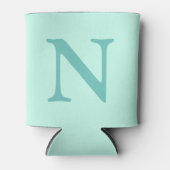 Licht Blauwgroen Initiaal Letter Trendy Pastel Min Blikjeskoeler (Voorkant)