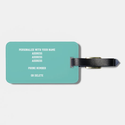 licht blauwgroen of IEDERE kleurenmonogramme volle Bagagelabel (Achterkant horizontaal)