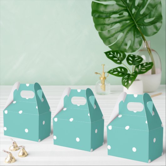 Licht Blauwgroen Polka Dot Random Pattern Bedankdoosjes (Meervoudige)