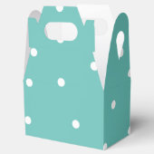 Licht Blauwgroen Polka Dot Random Pattern Bedankdoosjes (Geopend)