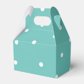 Licht Blauwgroen Polka Dot Random Pattern Bedankdoosjes (Voorkant Zijde)