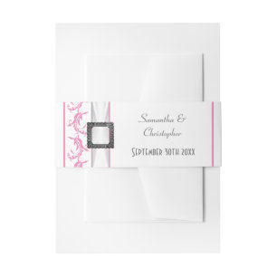 Licht bleek pastelroze witte traditionele bruiloft uitnodigingen wikkel