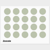 Licht Bleek Sage Groen Neutraal Elegant Elegant Ef Ronde Sticker (Vel)