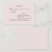 Licht Blush Diner Opties Bruiloft RSVP Behuizing Informatiekaartje (Voorkant / Achterkant)