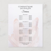 Licht Blush Roze Crystals Spa Salon Services Menu (Voorkant)
