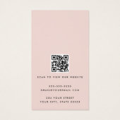 Licht blush roze logo QR oorbel display kaart (Achterkant)