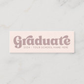 Licht blush roze retro afstuderen student afstuder mini visitekaartje (Voorkant)