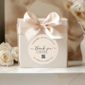 Licht Boho Custom Bedankt Stickers met QR-code