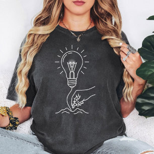 Licht Bol Zaailing Idee Groei Hand T-shirt