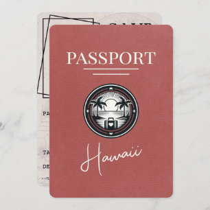 Licht Bourgogne Hawaii Passport Bewaar de datum Save The Date