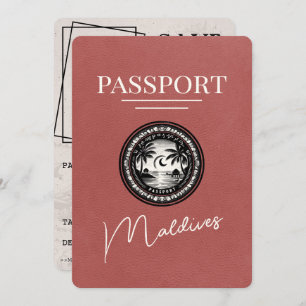 Licht Bourgogne Malediven Paspoort Bewaar de datum Save The Date