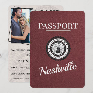 Licht Bourgogne Nashville Passport Bewaar de datum Save The Date