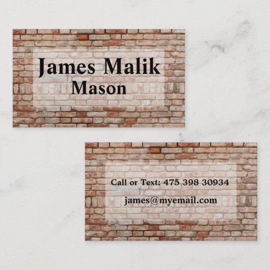 Licht Brick Pattern Wall Masonry Visitekaartje (Voorkant / Achterkant)