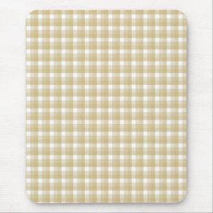Licht bruin controlepatroon. Beige gingham. Muismat