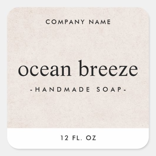 Licht bruin vierkant etiket (Voorkant)