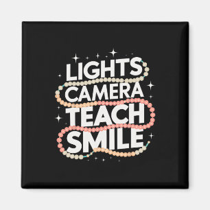 Licht Camera Leer Smile Funny Terug naar school on Magneet